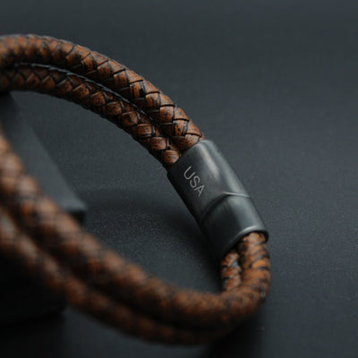 Luxury Men’s Bracelet – Double Brown