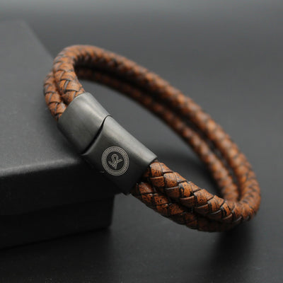 Luxury Men’s Bracelet – Double Brown