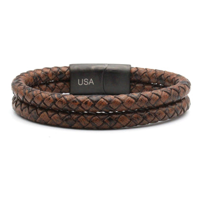 Luxury Men’s Bracelet – Double Brown