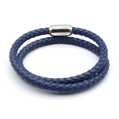 Luxury Men’s Bracelet – Double Strand Blue