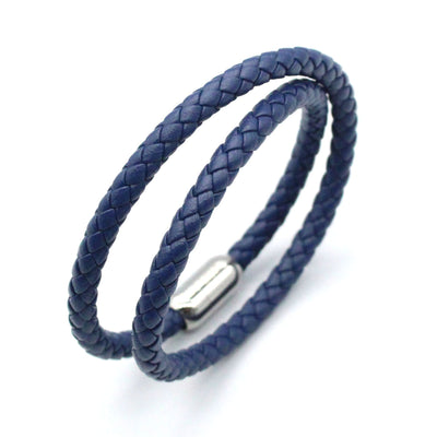 Luxury Men’s Bracelet – Double Strand Blue