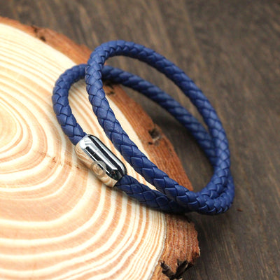 Luxury Men’s Bracelet – Double Strand Blue