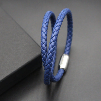 Luxury Men’s Bracelet – Double Strand Blue
