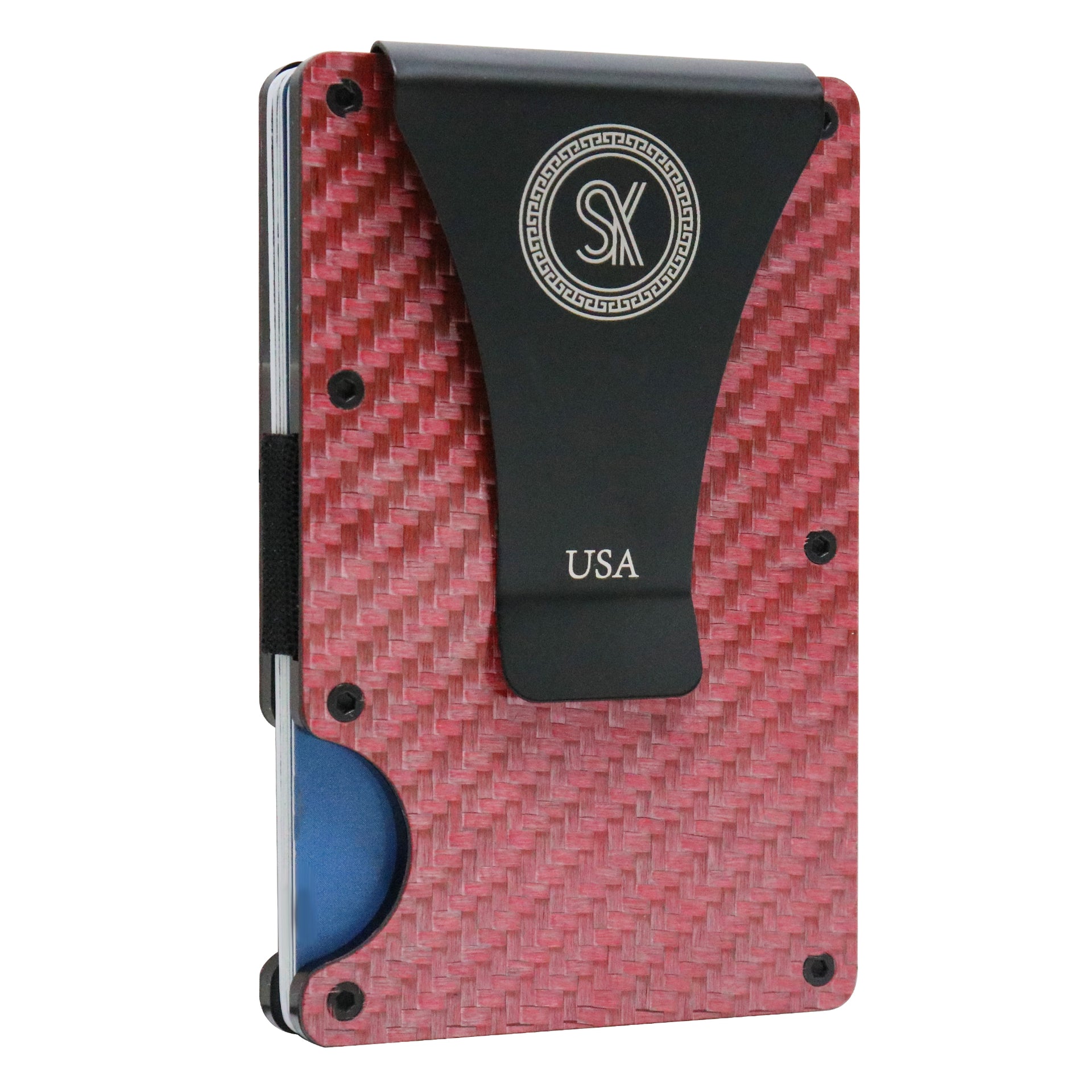 Pink: RFID Blocking Carbon Fiber Wallet for Men & Women - Reinforced Money Clip - Gift Box