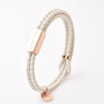 Motivational Leather Bracelet - I Can & I Will - White