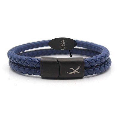 Luxury Men’s Bracelet – Double Blue