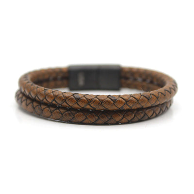 Luxury Men’s Bracelet – Double Brown