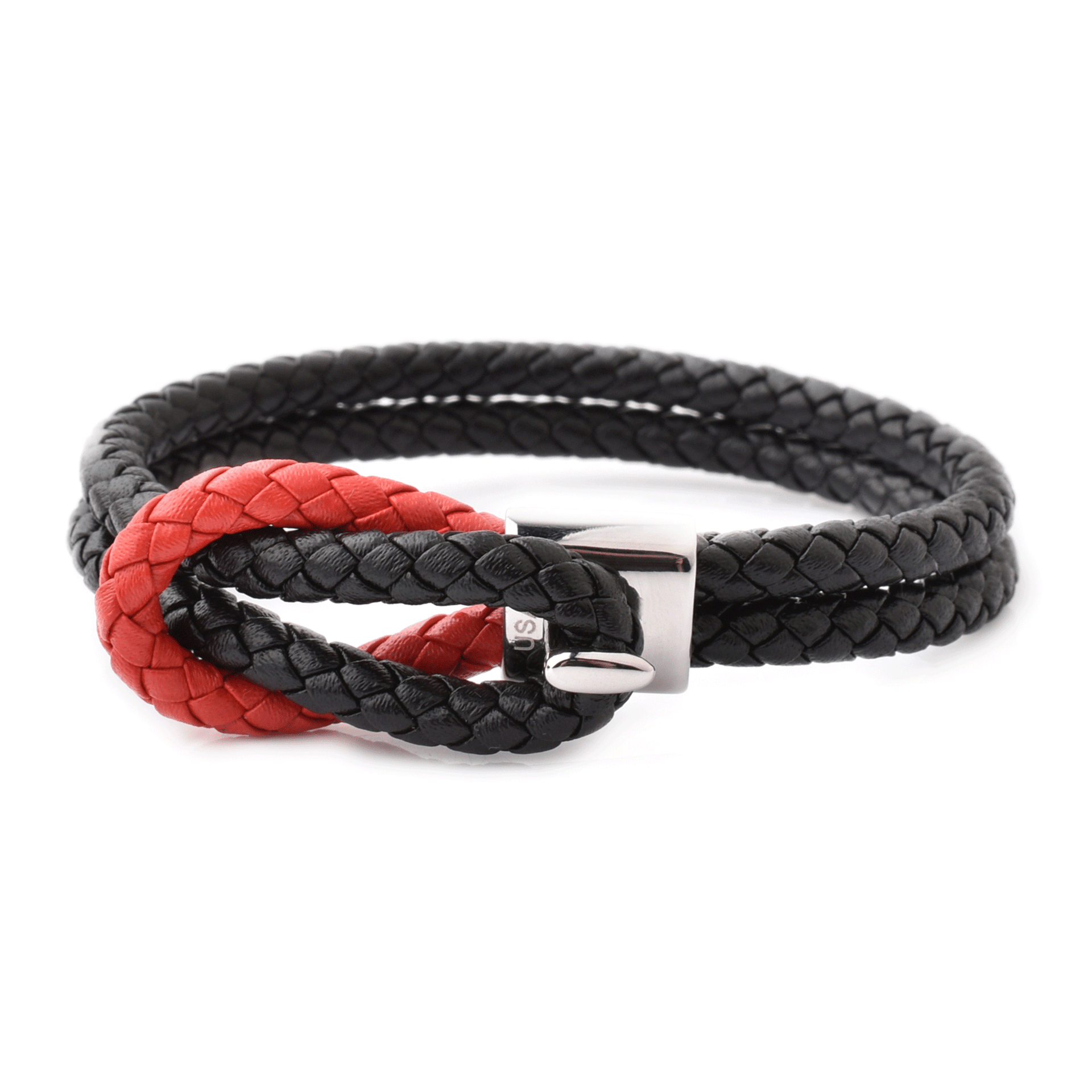 Luxury Men’s Bracelet – Double Black Red