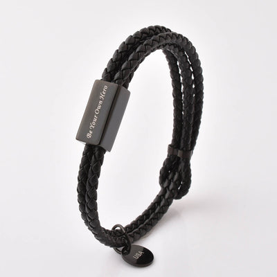 Motivational Leather Bracelet - Be Your Own Hero
