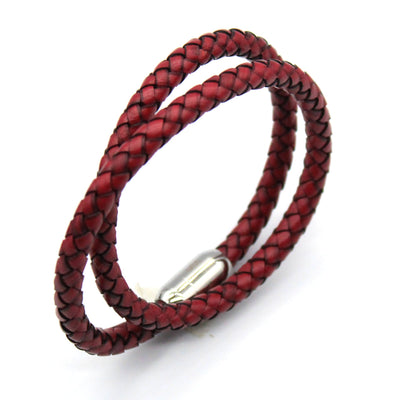 Luxury Men’s Bracelet – Double Strand Red