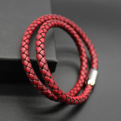Luxury Men’s Bracelet – Double Strand Red