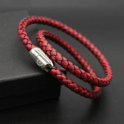 Luxury Men’s Bracelet – Double Strand Red