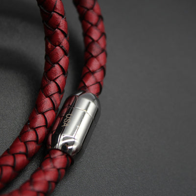 Luxury Men’s Bracelet – Double Strand Red