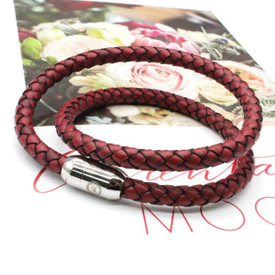 Luxury Men’s Bracelet – Double Strand Red