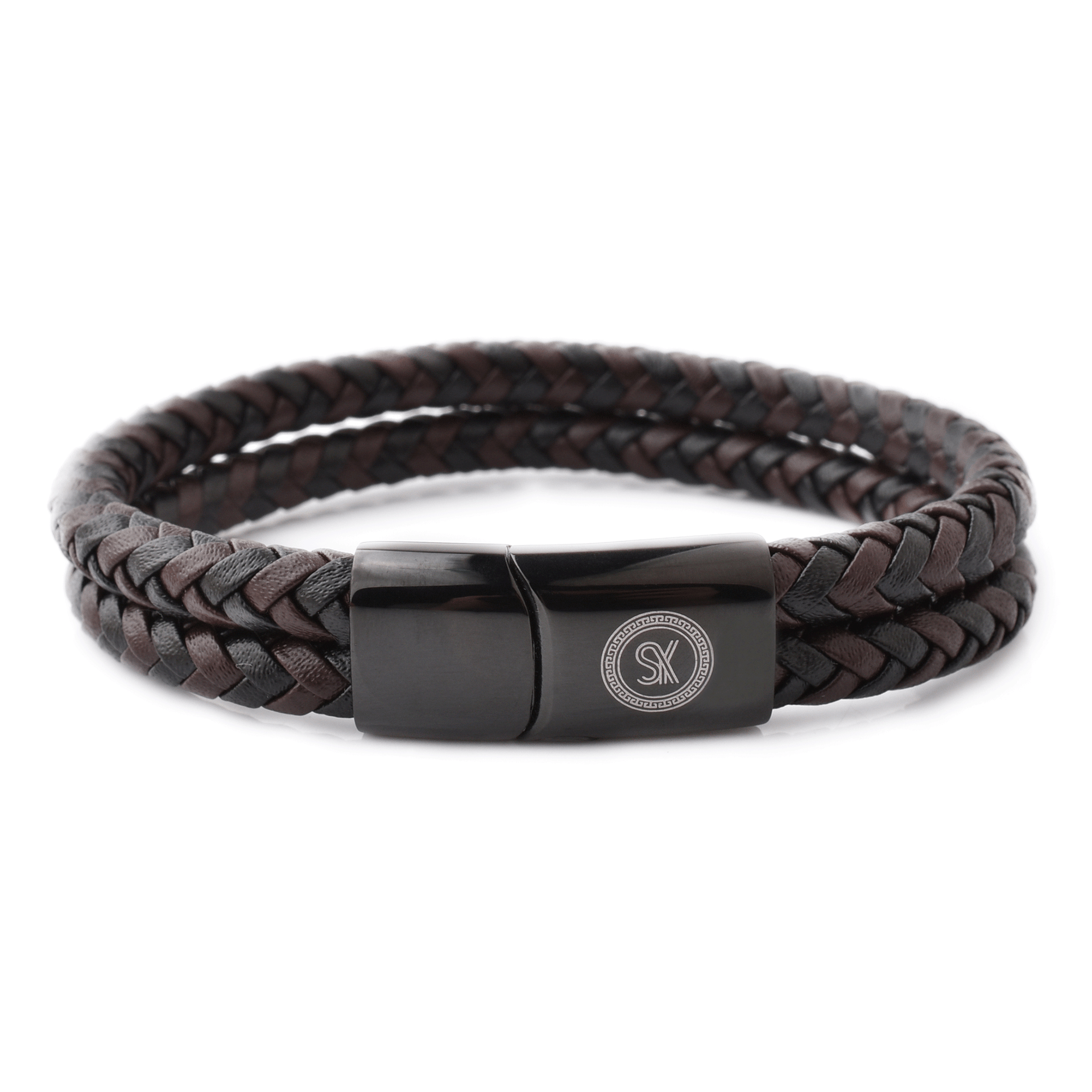 Luxury Men’s Bracelet – Double Brown Black