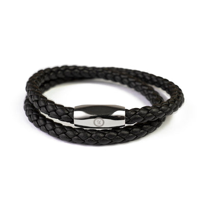 Fancy Men’s Bracelet – Double Strand Matte Black