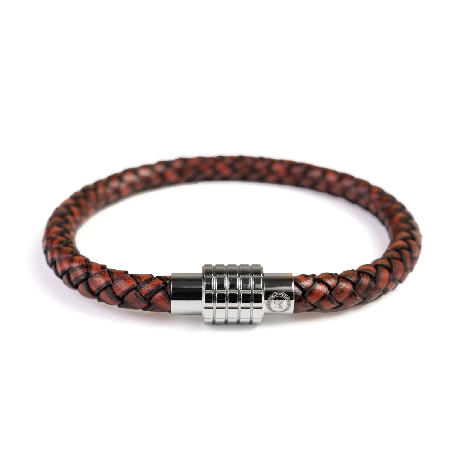 Fancy Bracelet- Single Dark Brown - Silver Clasp