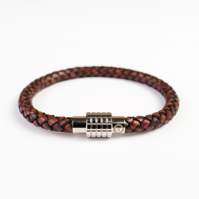 Fancy Bracelet- Single Dark Brown - Silver Clasp