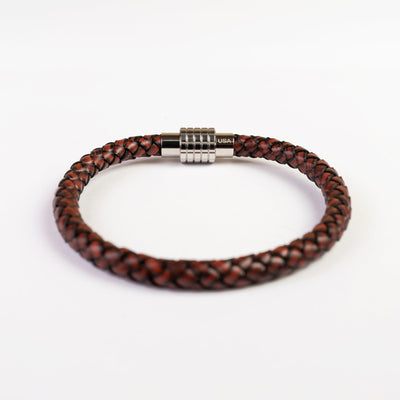 Fancy Bracelet- Single Dark Brown - Silver Clasp