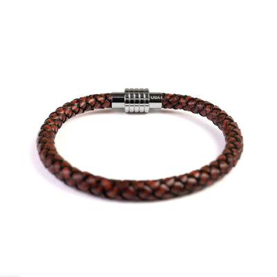 Fancy Bracelet- Single Dark Brown - Silver Clasp