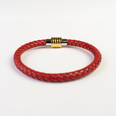 Luxury Bracelet- Single Red - Golden Clasp