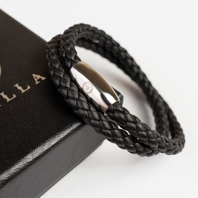 Fancy Men’s Bracelet – Double Strand Matte Black