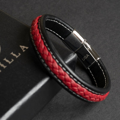 Classic Men’s Bracelet – Black & Red