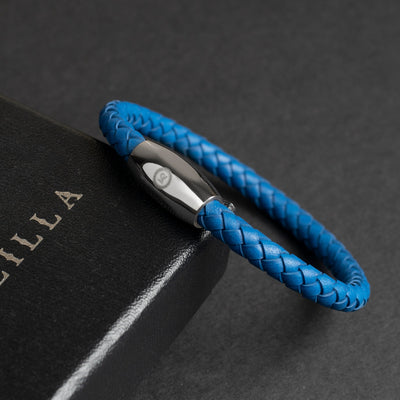 Fancy Bracelet- Single Blue - Silver Clasp