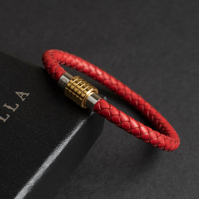Luxury Bracelet- Single Red - Golden Clasp
