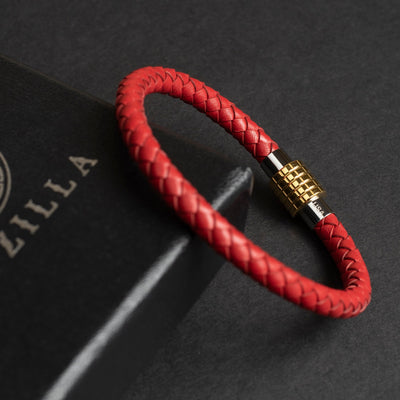 Luxury Bracelet- Single Red - Golden Clasp