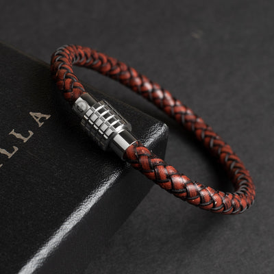 Fancy Bracelet- Single Dark Brown - Silver Clasp