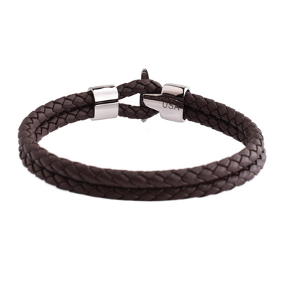 LIMITED EDITION: Luxury Men’s Bracelet – Double Brown - Hook