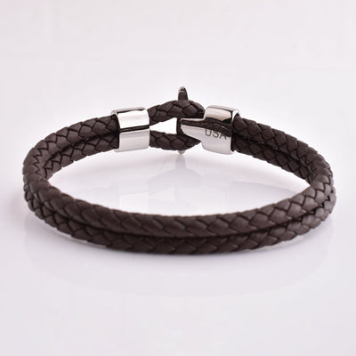 LIMITED EDITION: Luxury Men’s Bracelet – Double Brown - Hook