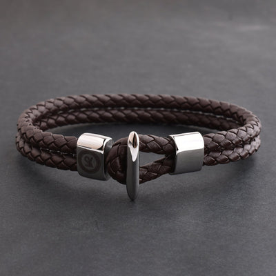 LIMITED EDITION: Luxury Men’s Bracelet – Double Brown - Hook