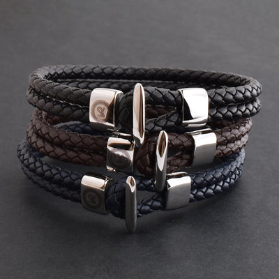 LIMITED EDITION: Luxury Men’s Bracelet – Double Brown - Hook