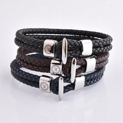 LIMITED EDITION: Luxury Men’s Bracelet – Double Brown - Hook