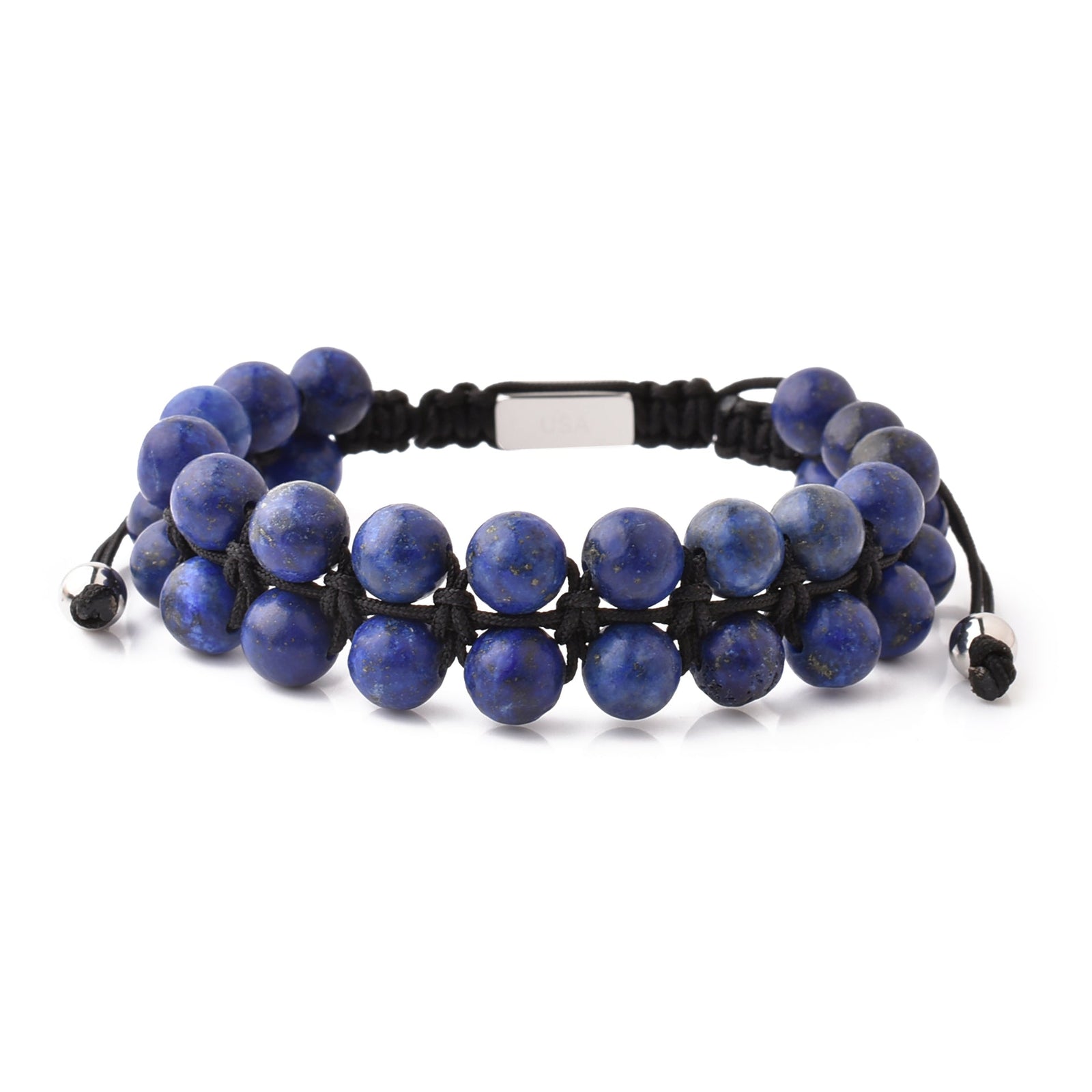 Purple Gemstone Beads Bracelet, Adjustable Knot - 8mm