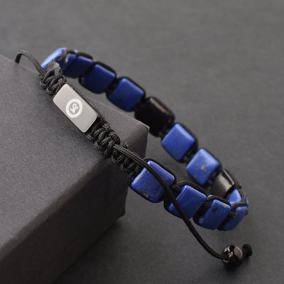 Purple Flat Gemstone Beads Bracelet, Adjustable Knot - 8mm