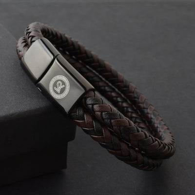 Luxury Men’s Bracelet – Double Brown Black