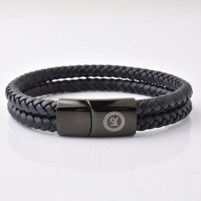 Luxury Men’s Bracelet – Double Black Blue