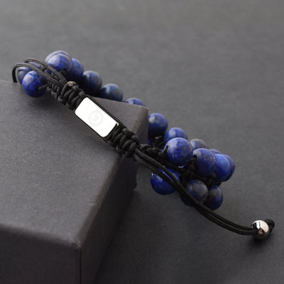 Purple Gemstone Beads Bracelet, Adjustable Knot - 8mm