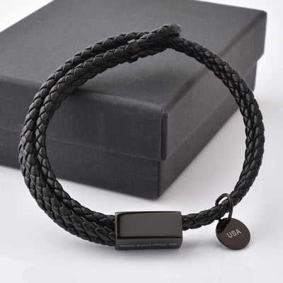 Motivational Leather Bracelet - Be Your Own Hero