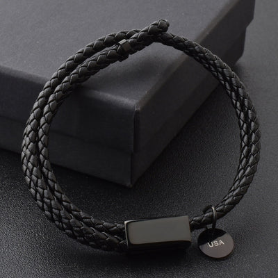 Motivational Leather Bracelet - Be Your Own Hero