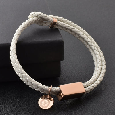 Motivational Leather Bracelet - I Can & I Will - White