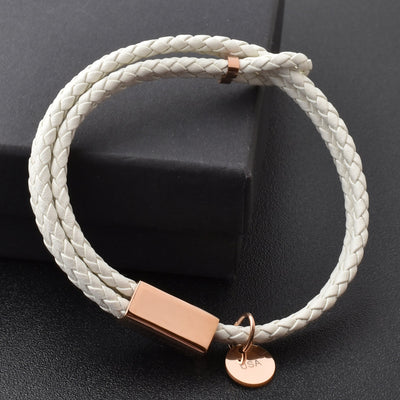 Motivational Leather Bracelet - I Can & I Will - White