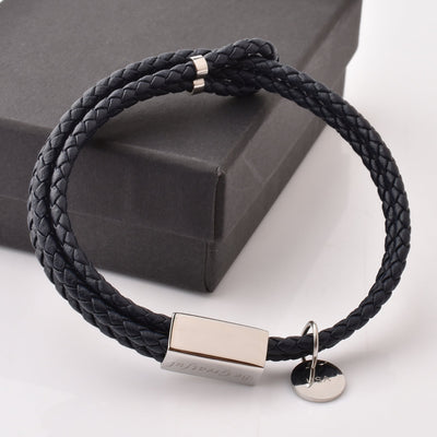 Motivational Leather Bracelet - Hustle - Black