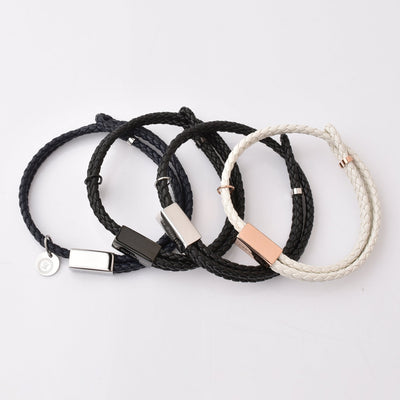 Motivational Leather Bracelet - Hustle - Black