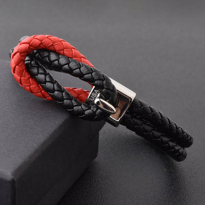 Luxury Men’s Bracelet – Double Black Red