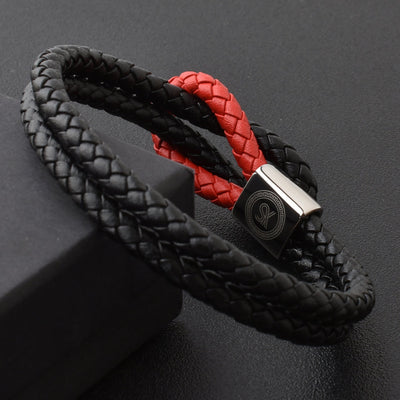 Luxury Men’s Bracelet – Double Black Red