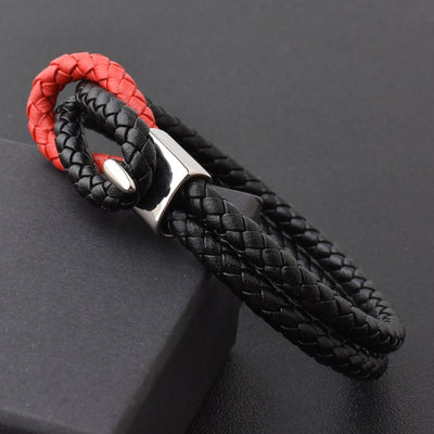 Luxury Men’s Bracelet – Double Black Red